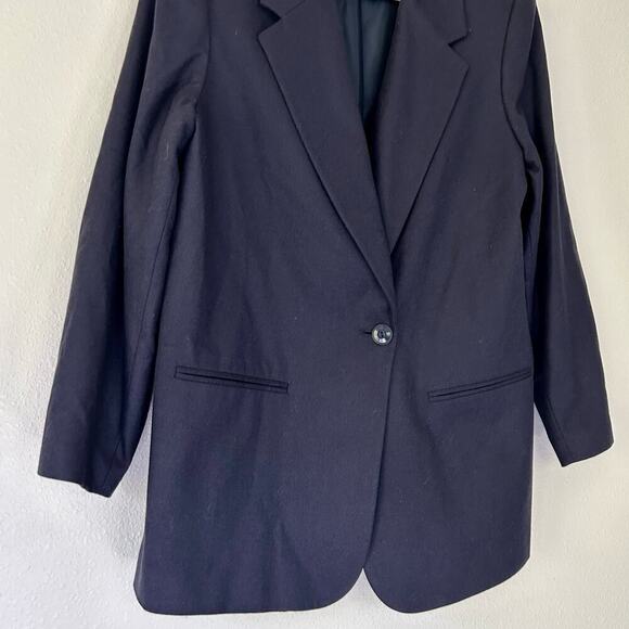 Vintage SAG Harbor Wool Y2K single breasted office siren preppy blazer boxy 16 W - Picture 2 of 9